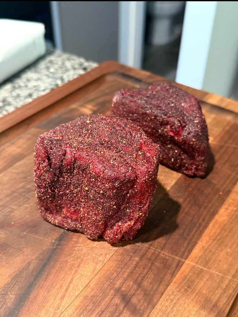 Wojapi Filet Mignon: Reverse Sear with a Berry-Spice Crust