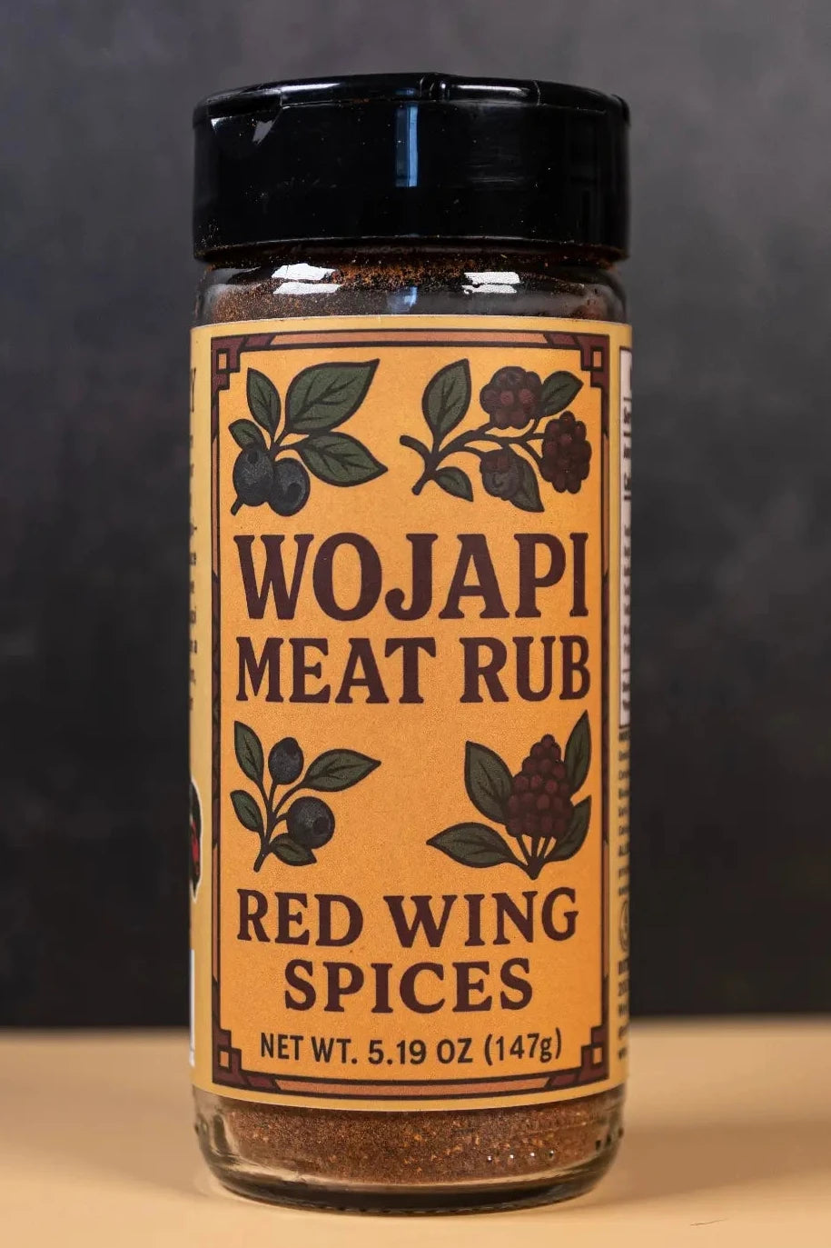 Original Wojapi Meat Rub jar with five-berry smoked spice blend by Red Wing Spices