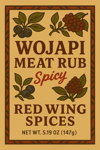 The Wojapi Meat Rub™ Spicy Blend – a Rub by My Store, available at Red Wing Spices. Product SEO title: The Wojapi Meat Rub™ Spicy Meat Rub – Heritage Flavor for Any Meat